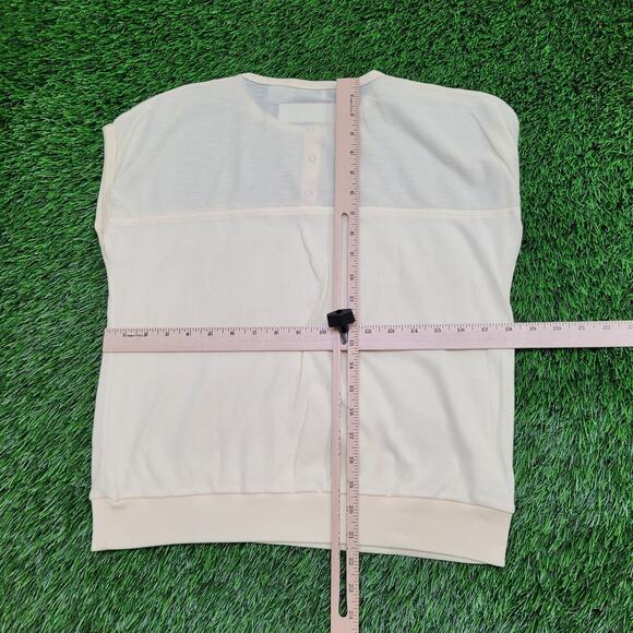 Vintage Palm-Harbour Henley Mesh Shirt Womens Small 18x22 Pastel Sleeveless - Picture 6 of 10